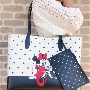 disney x kate spade new york minnie mouse tote bag